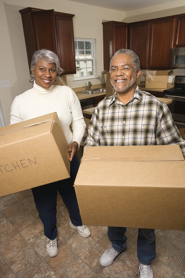 Senior Couple With Moving Boxes