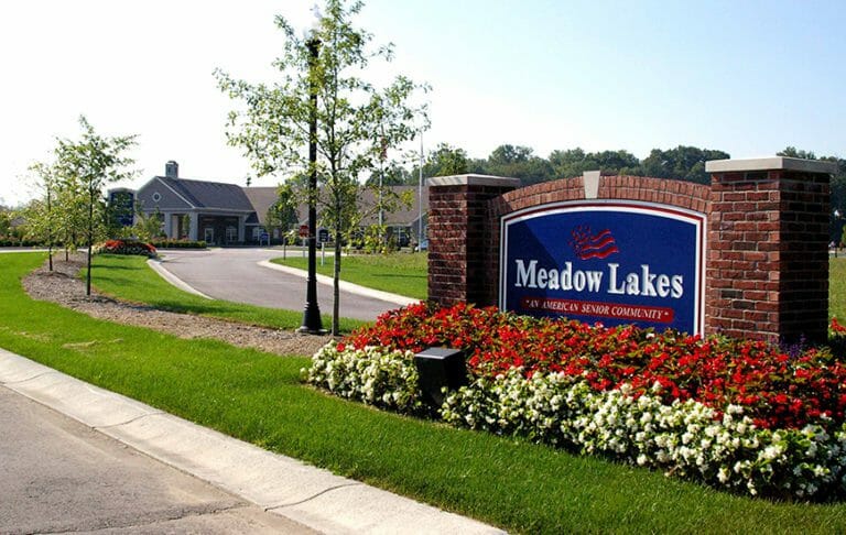 Meadow Lakes entry sign